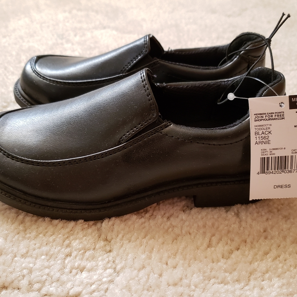 Black dress shoes for boys.